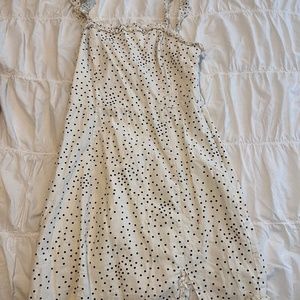 Urban Outfitters White and Black polka dot dress